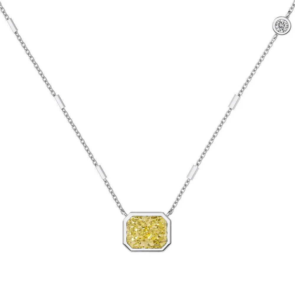 S925 Sterling Silver Necklace Women's Advanced Oval Water Foam 8A Heart-shaped Zircon Flower Horse Eye Clavicle Chain - Norellé
