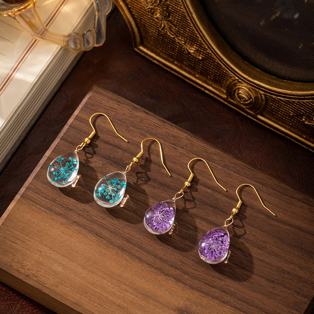Drop-shaped Transparent Dream Glass Ball Earrings - Norellé