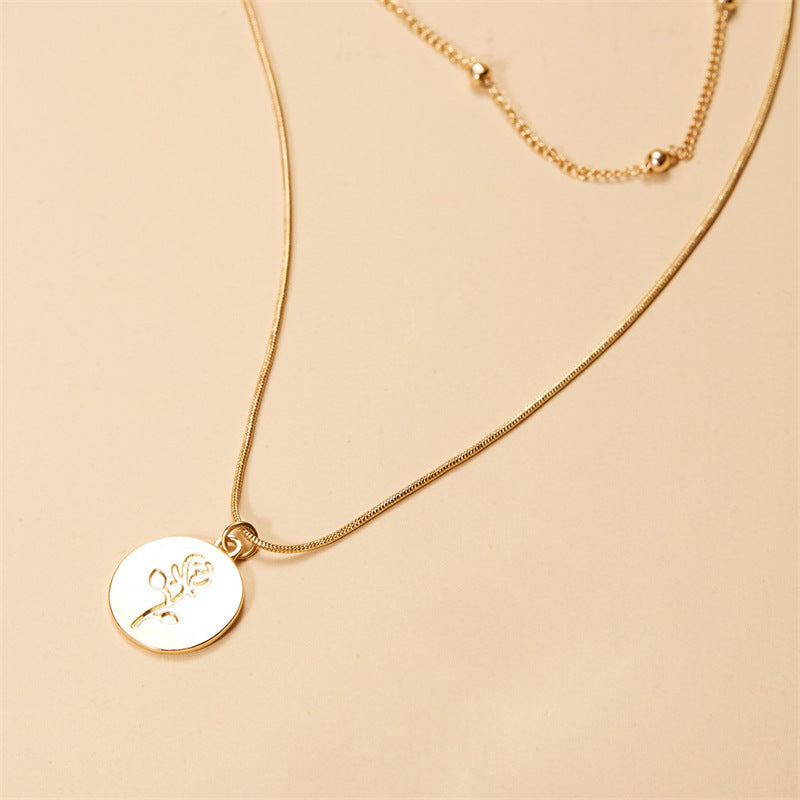 Women's Multi-layer Necklace Simple Rose Brand Versatile Jewelry - Norellé