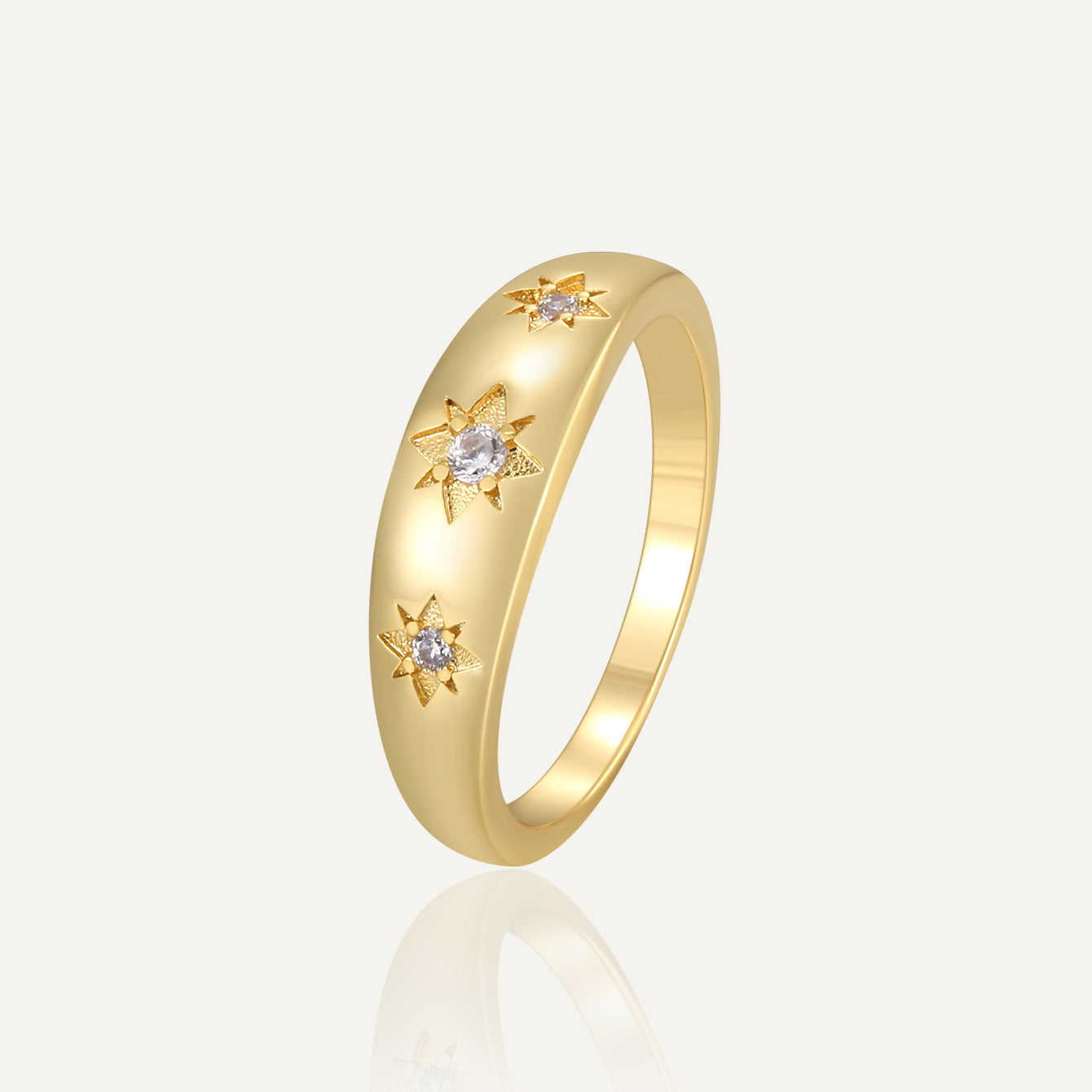 Six-pointed Star Zircon Ring Female - Norellé
