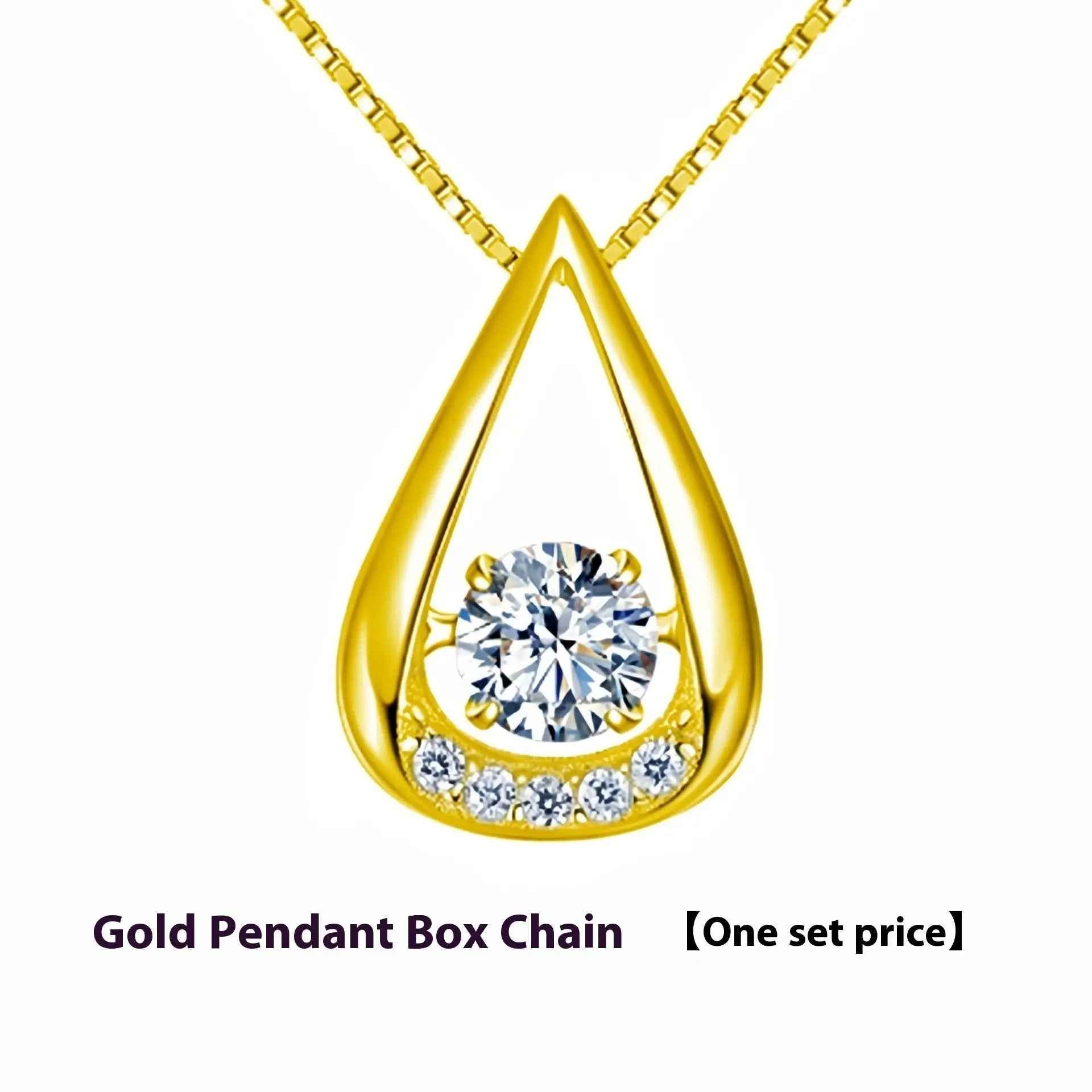 Drop-shaped Diamond-embedded Smart Pendant Necklace - Norellé