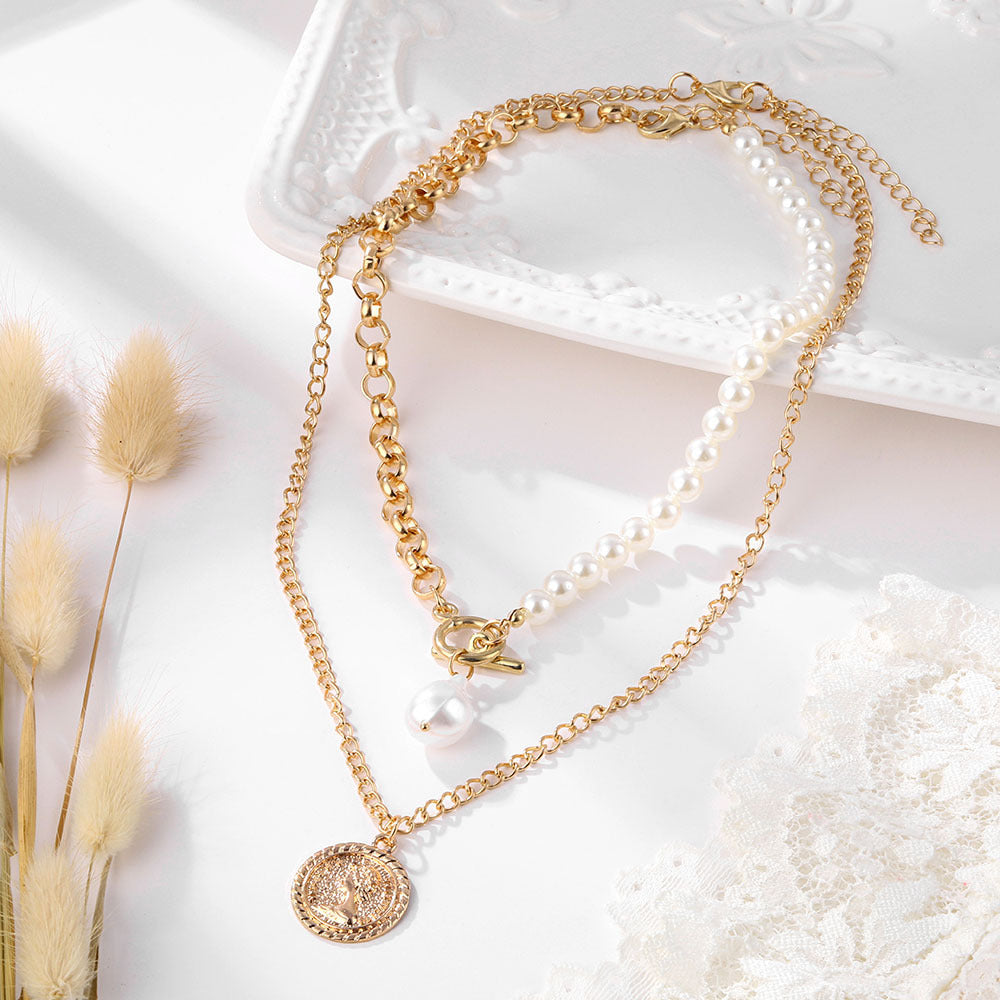 Popular Retro Simple Double-layer Pearl - Norellé