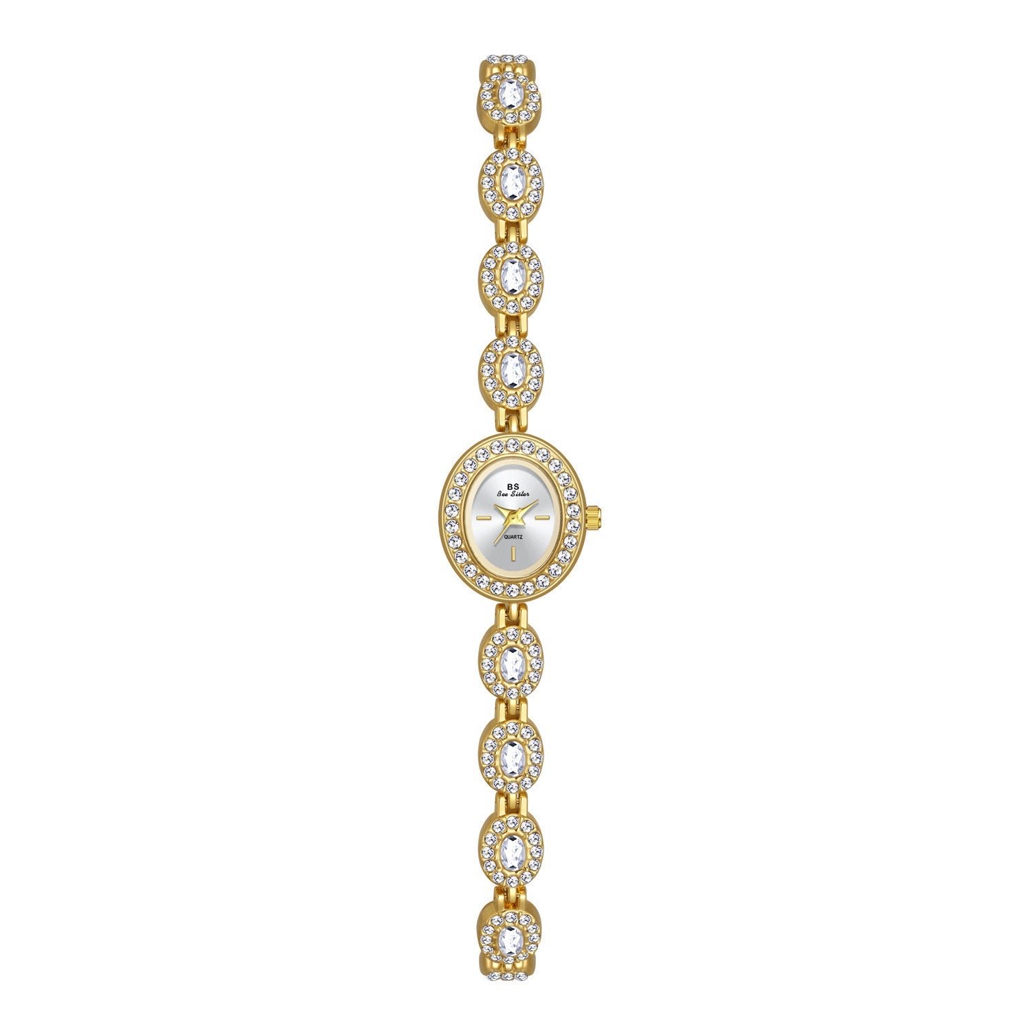 Mid-ancient Fashion Oval Colored Gems Rainbow Light Luxury Watch - Norellé
