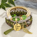 Multi-layer Wooden Bead Beaded Bracelet Elastic Bracelet Alluno