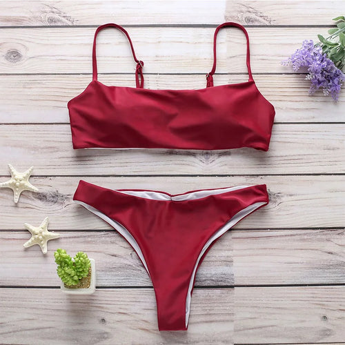 Solid Bikini Set Women Swimming Suit Swimsuit - Norellé