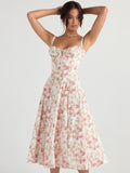High Quality Women's Summer Sundress Floral Print Dresses Elegant Midi - Norellé