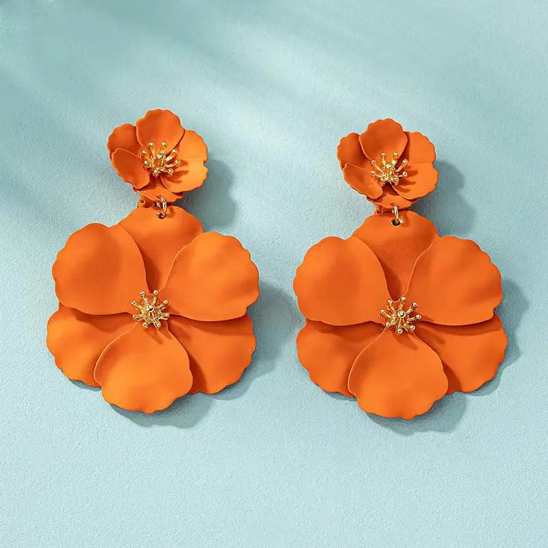 Mori Girl Flower Earrings Retro Long - Norellé