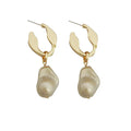 Silver Needle Irregular Baroque Artificial Pearl Earrings Ear Studs Earrings - Norellé