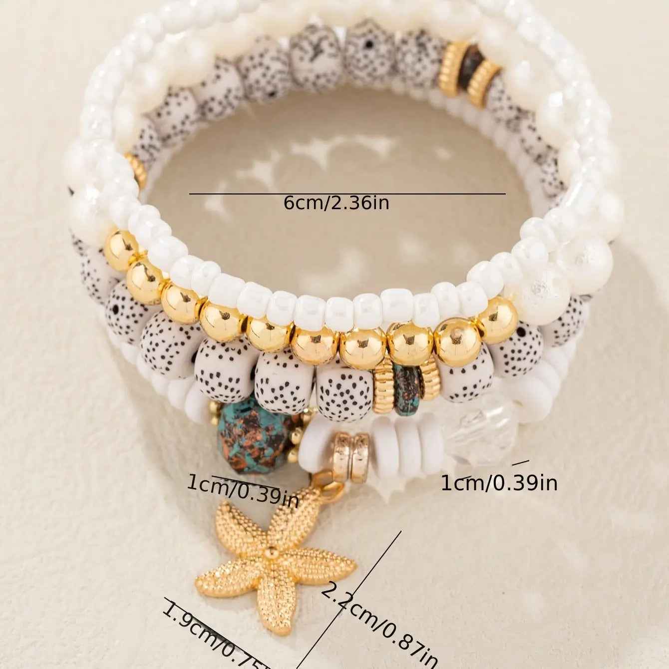 4 PCs Ethnic Pearls Elastic String Xingyue Bodhi - Norellé