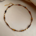 Autumn And Winter Maillard Beaded Tigereye Pendant - Norellé