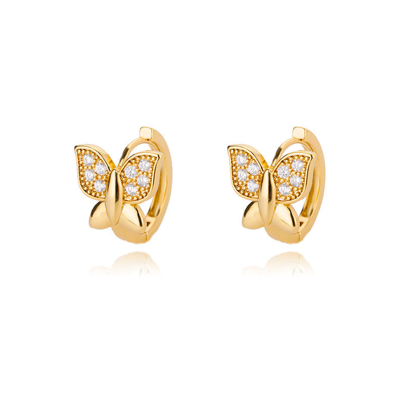 Diamond Butterfly Titanium Steel Ear Clip Women's Light Luxury Accessories - Norellé