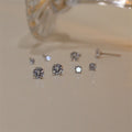 Round Silver Pin Zircon Ear Studs Earrings - Norellé