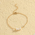 Gold Three Natural Freshwater Pearl Bracelet - Norellé