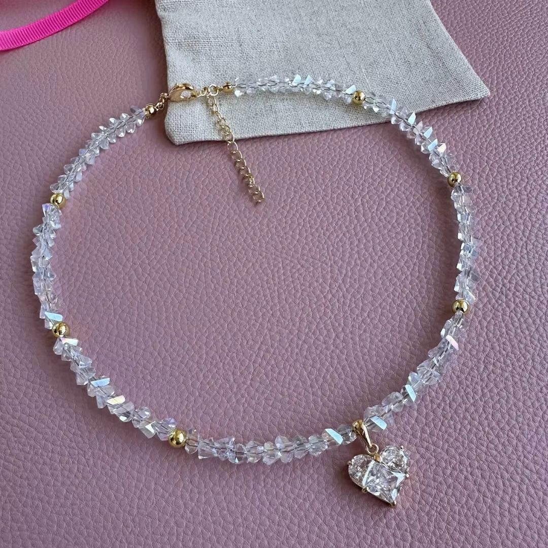 INS Sweet Cool Copper Inlaid Zircon Love Necklace - Norellé