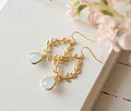Irregular Temperament Emerald Wheat Ear Earrings - Norellé