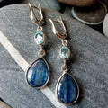 Drop Shaped Blue Gem Earrings - Norellé