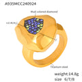 Personalized Design Multilateral Cut Colorful Crystals Ring - Norellé