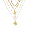 Women's All-match Simple Shell Pendant Hollow Portrait Multi-layer Necklace - Norellé