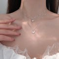 Asterism Moon Double-layer Necklace For Women - Norellé