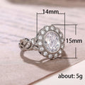 Full Diamond Copper Plating Round Diamond Zircon Ring Female European And American Luxury - Norellé