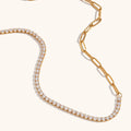 Bracelet Ornament Suit Stainless Steel Plated Zircon Chain Stitching Clip Necklace - Norellé