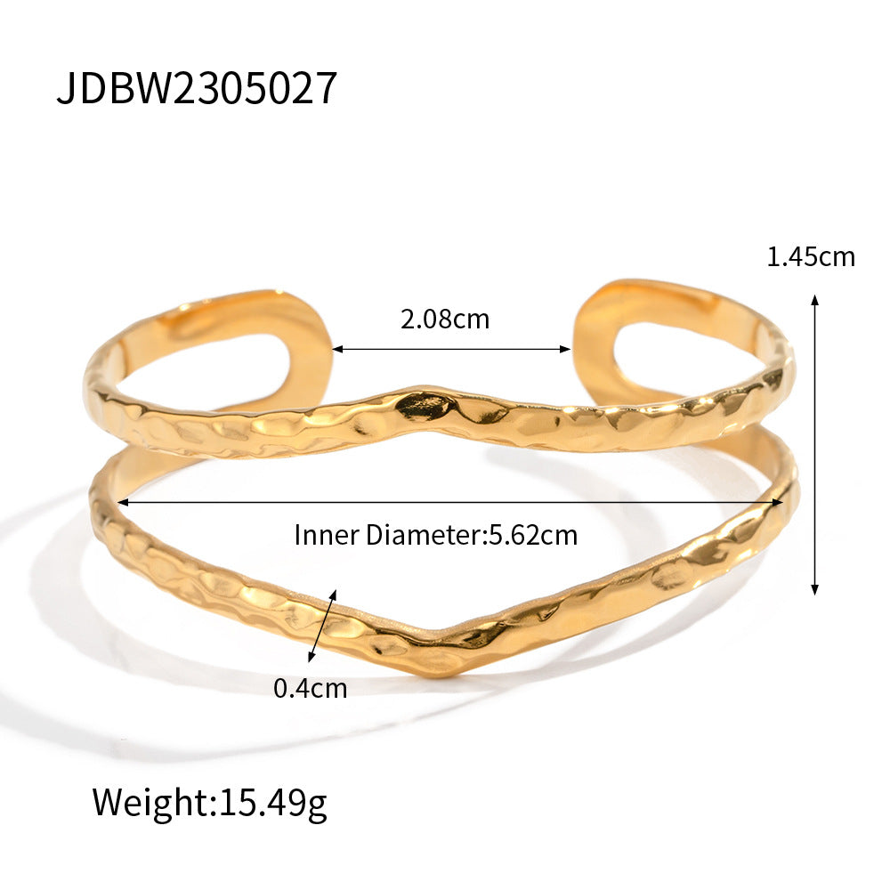 Irregular Lines Multi-layer Hollow Open-end Bracelet Retro Personality - Norellé