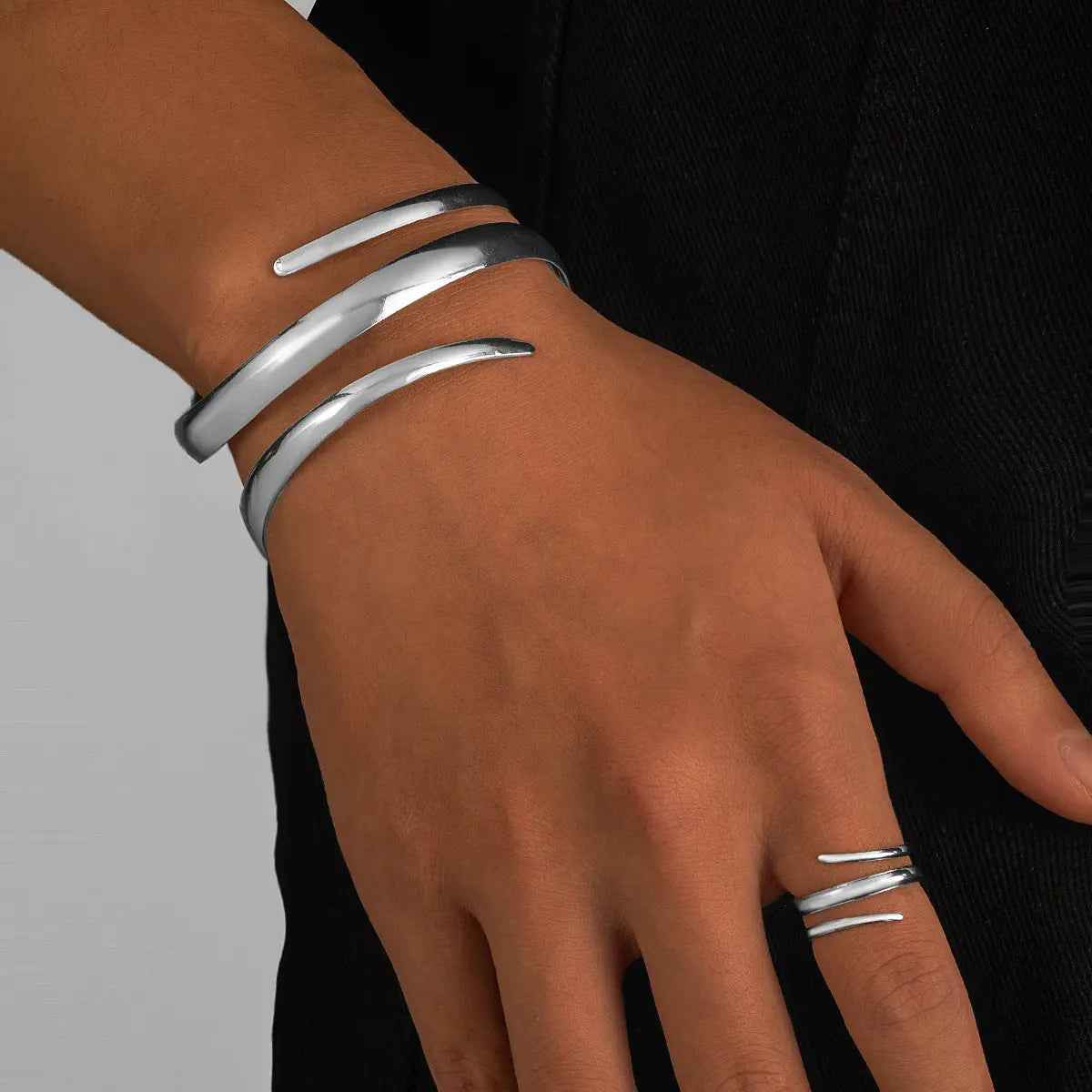 Hollow Water Drops Line Open Ring Fashion Simple - Norellé