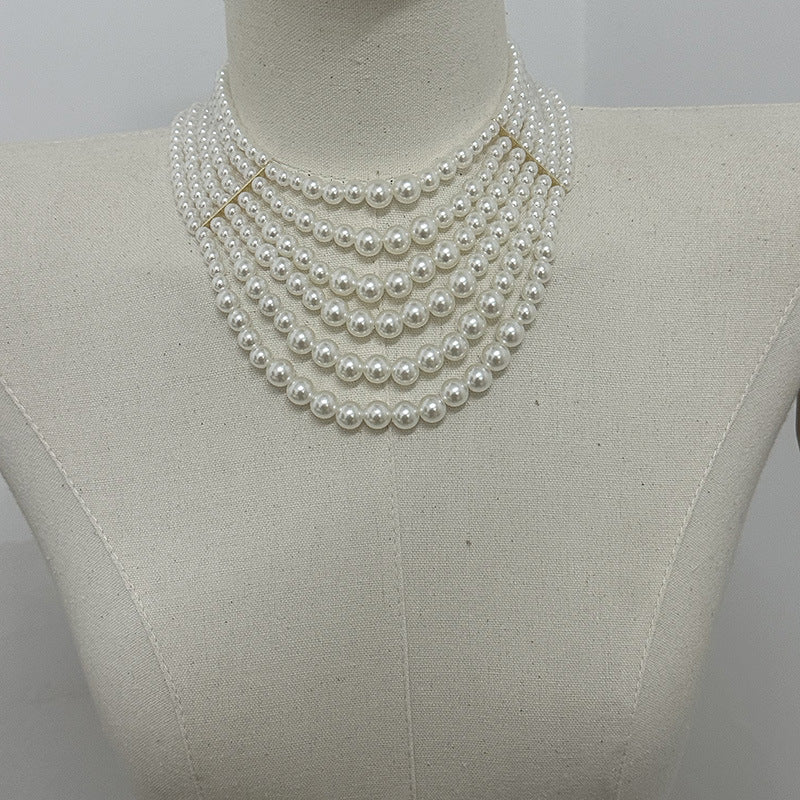Heavy Industry Light Luxury High-grade Multi-layer Pearl Necklace - Norellé