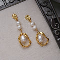 Natural Pearl Earrings Female Temperament Advanced Long Retro - Norellé