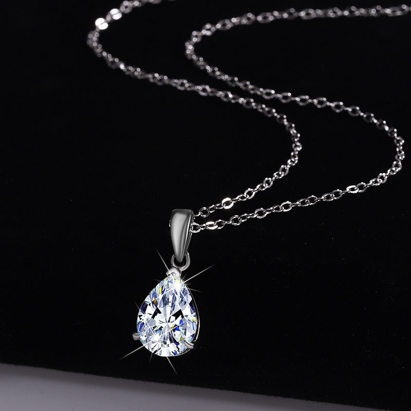 S925 Sterling Silver Moissanite Pendant Water Drop - Norellé