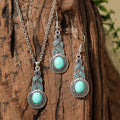 Fashion Turquoise Long Pendant Ear Rings Suit - Norellé