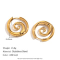 Stainless Steel 18K Gold Plating Simple Spiral Snail Earrings - Norellé