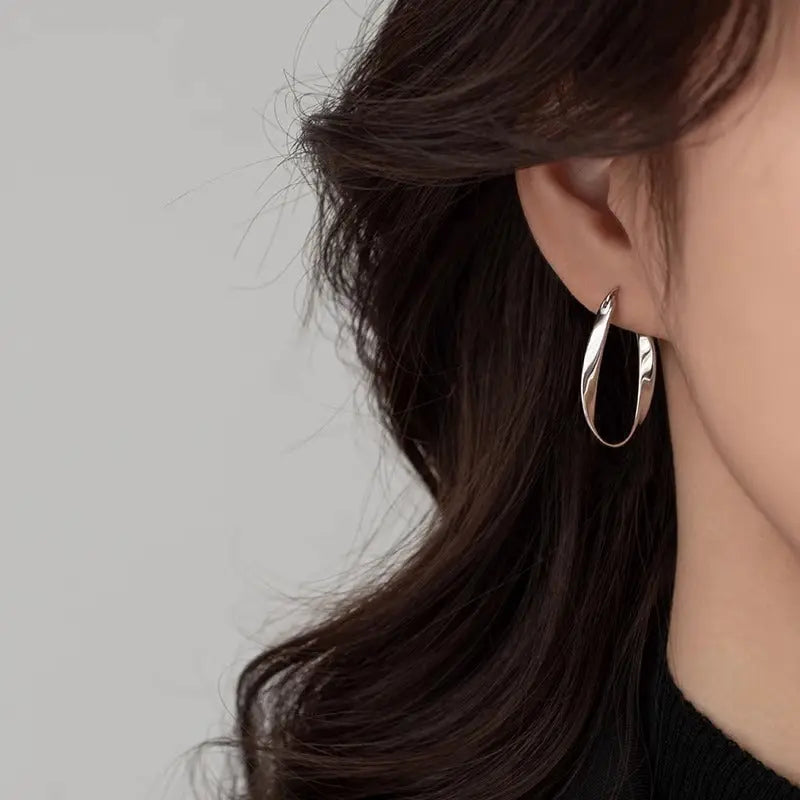Niche 925 Silver Needle Mobius Earrings - Norellé