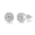 Round Full Diamond Hip Hop Stud Earrings - Norellé