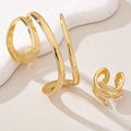Hollow Water Drops Line Open Ring Fashion Simple - Norellé