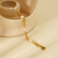 K Gold Stainless Steel Bracelet 6  Water Pearl Chain - Norellé