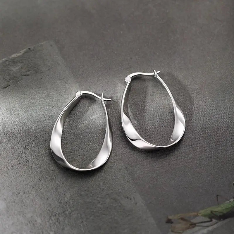 Niche 925 Silver Needle Mobius Earrings - Norellé