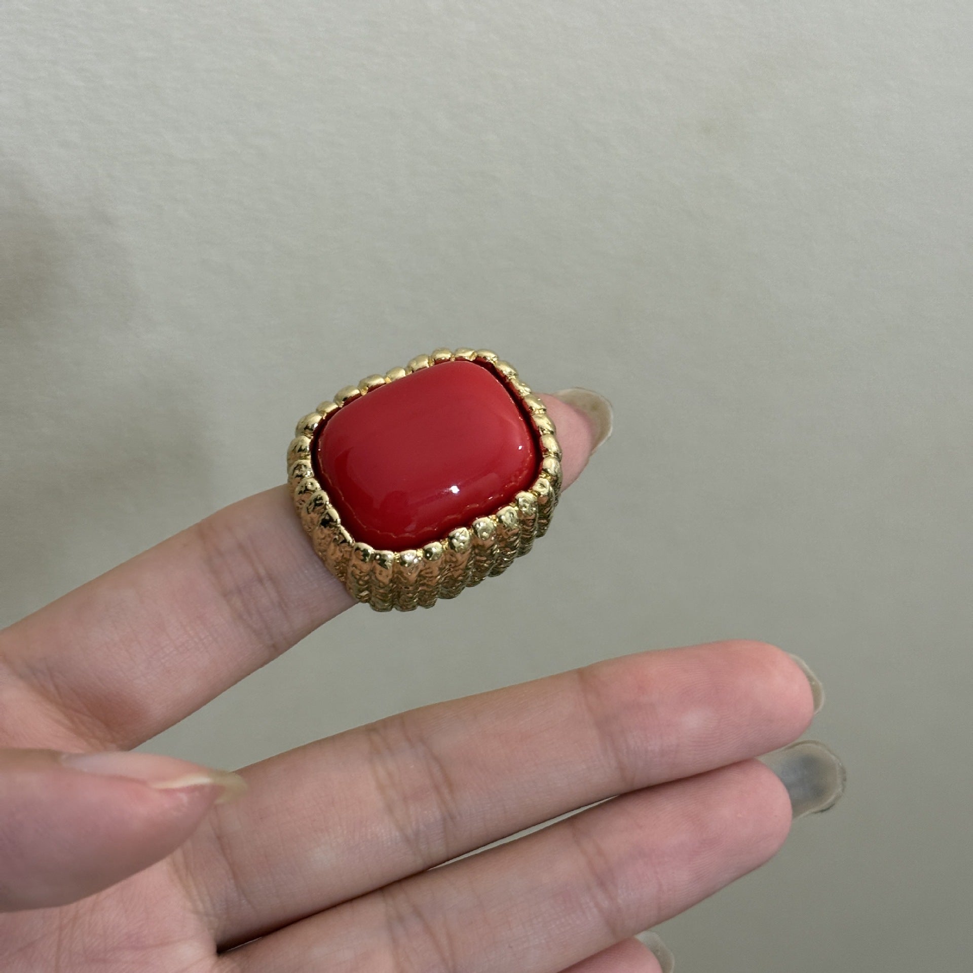 Large Square Resin Open Ring - Norellé