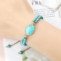 Hand-woven 4MM Natural Blue Turquoise Beads Irregular Bracelet - Norellé