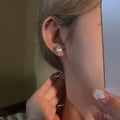 Fashion Personalized Zircon Heart Pearl Earrings Women - Norellé