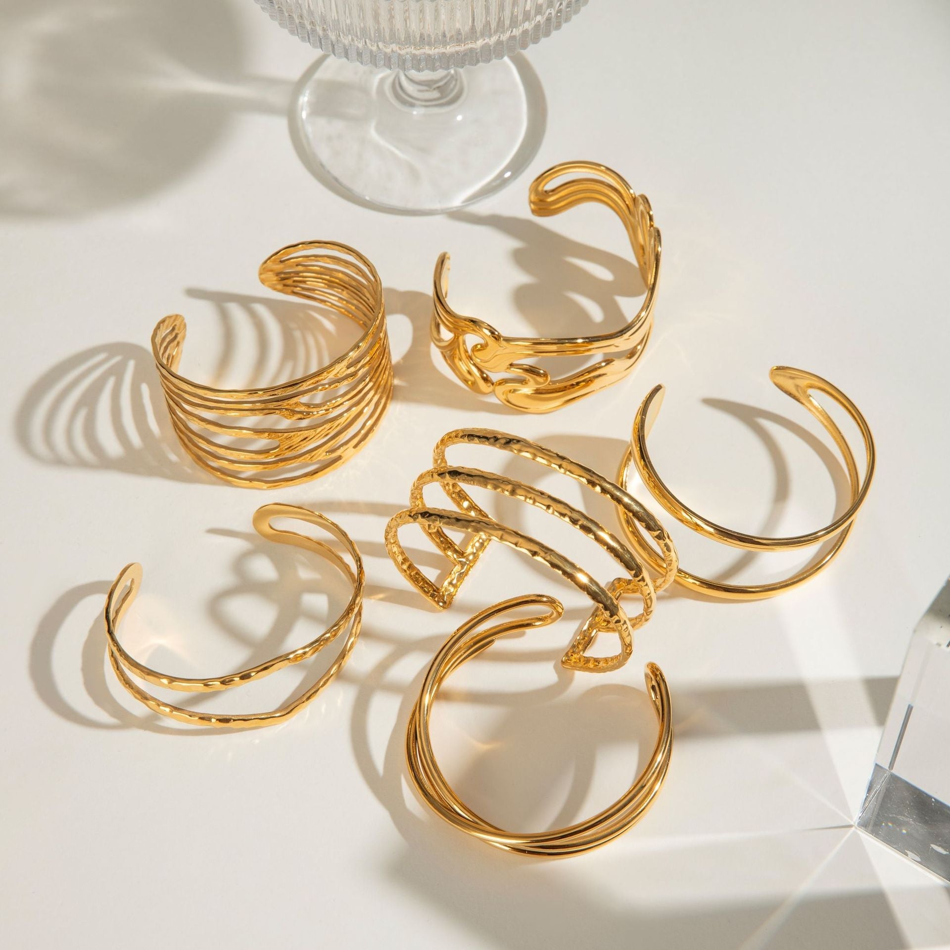 Irregular Lines Multi-layer Hollow Open-end Bracelet Retro Personality - Norellé