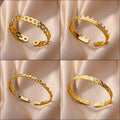 Simple Pleated Pattern Opening Bracelet Women - Norellé