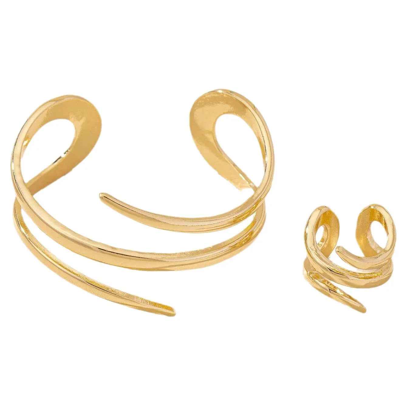Hollow Water Drops Line Open Ring Fashion Simple - Norellé