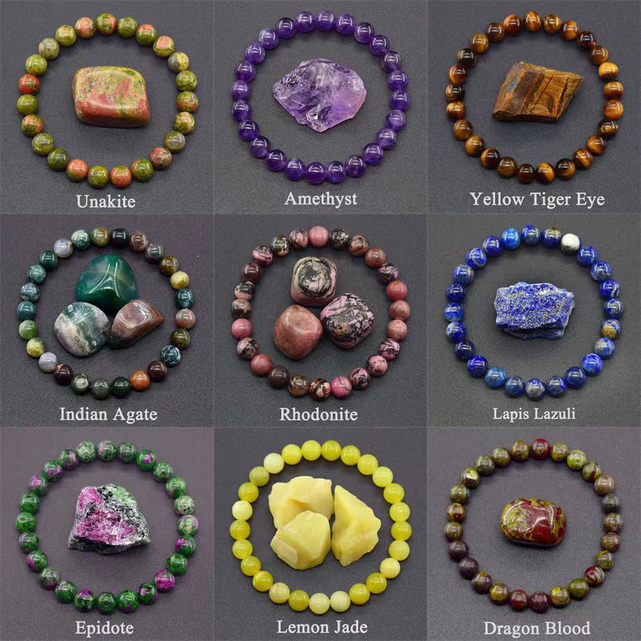 Rose Stone Agate Mixed Colorful Beads Bracelet - Norellé