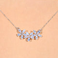 Flower Jewelry Suit Zircon Necklace Earrings - Norellé