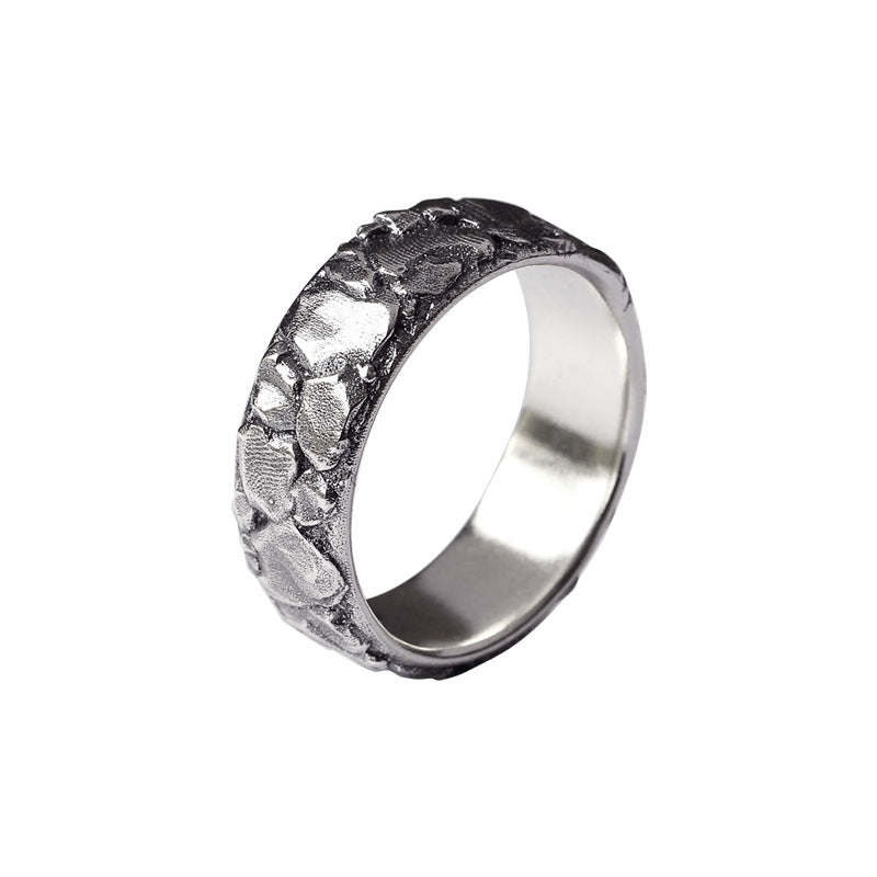 Seven Shang The Temperature Of Stone Impression Marcasite Ring Retro - Norellé