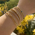 Fashion Stainless Steel Electroplated Small Golden Beads Multi-layer Twin Bracelet - Norellé