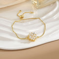Simple Rotatable Flower Color-preserving Pure Copper Gold-plated Bracelet - Norellé