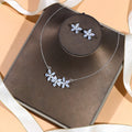 Flower Jewelry Suit Zircon Necklace Earrings - Norellé
