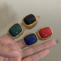 Large Square Resin Open Ring - Norellé